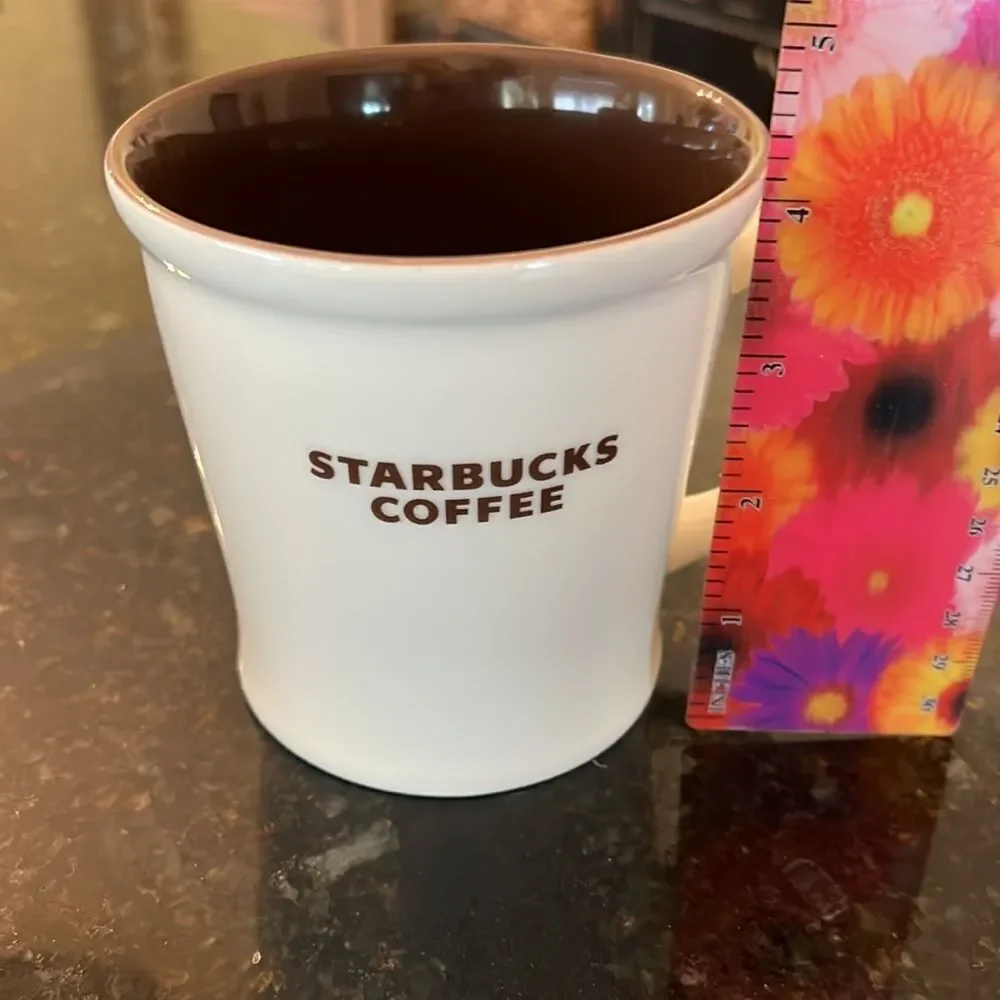 Starbucks Oversized 2009 Retro Style Bone China Coffee Mug  EUC